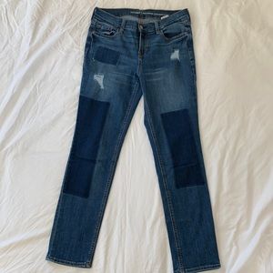 Old Navy Boyfriend Distressed Patchwork Jean